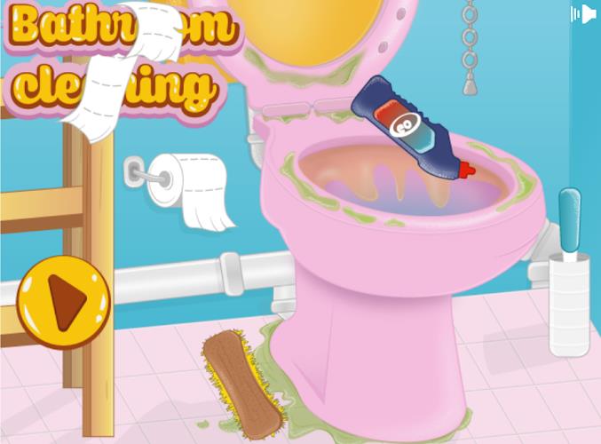 Girls bathroom cleaning games screenshot 0