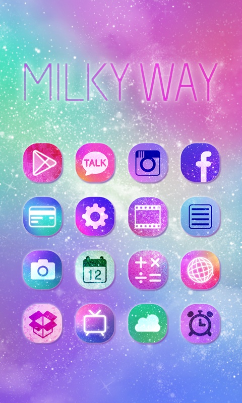 Milky Way GO Launcher Theme屏幕截圖2