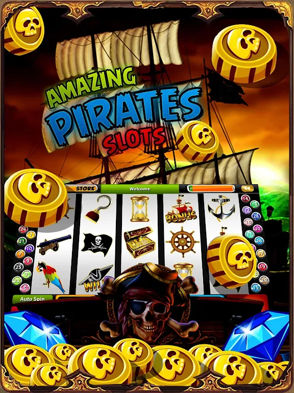 Pirate Treasure Mega Slots 스크린샷 0