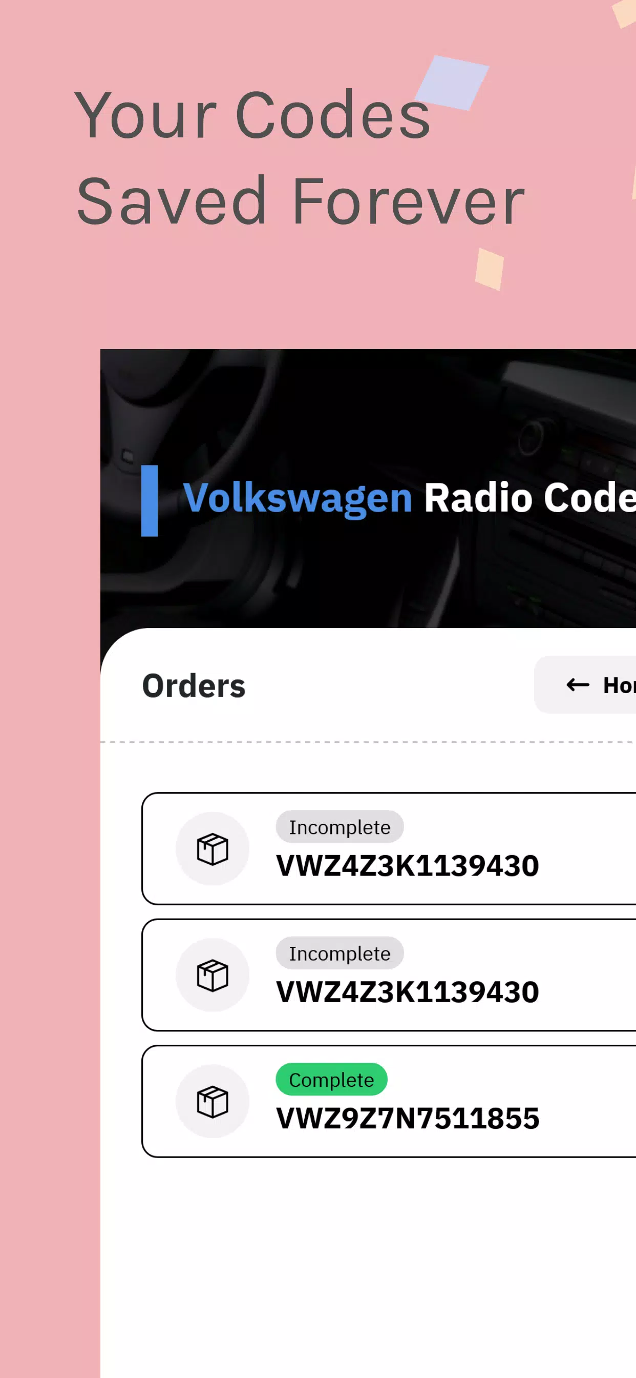 VW Radio Code Generator屏幕截圖3