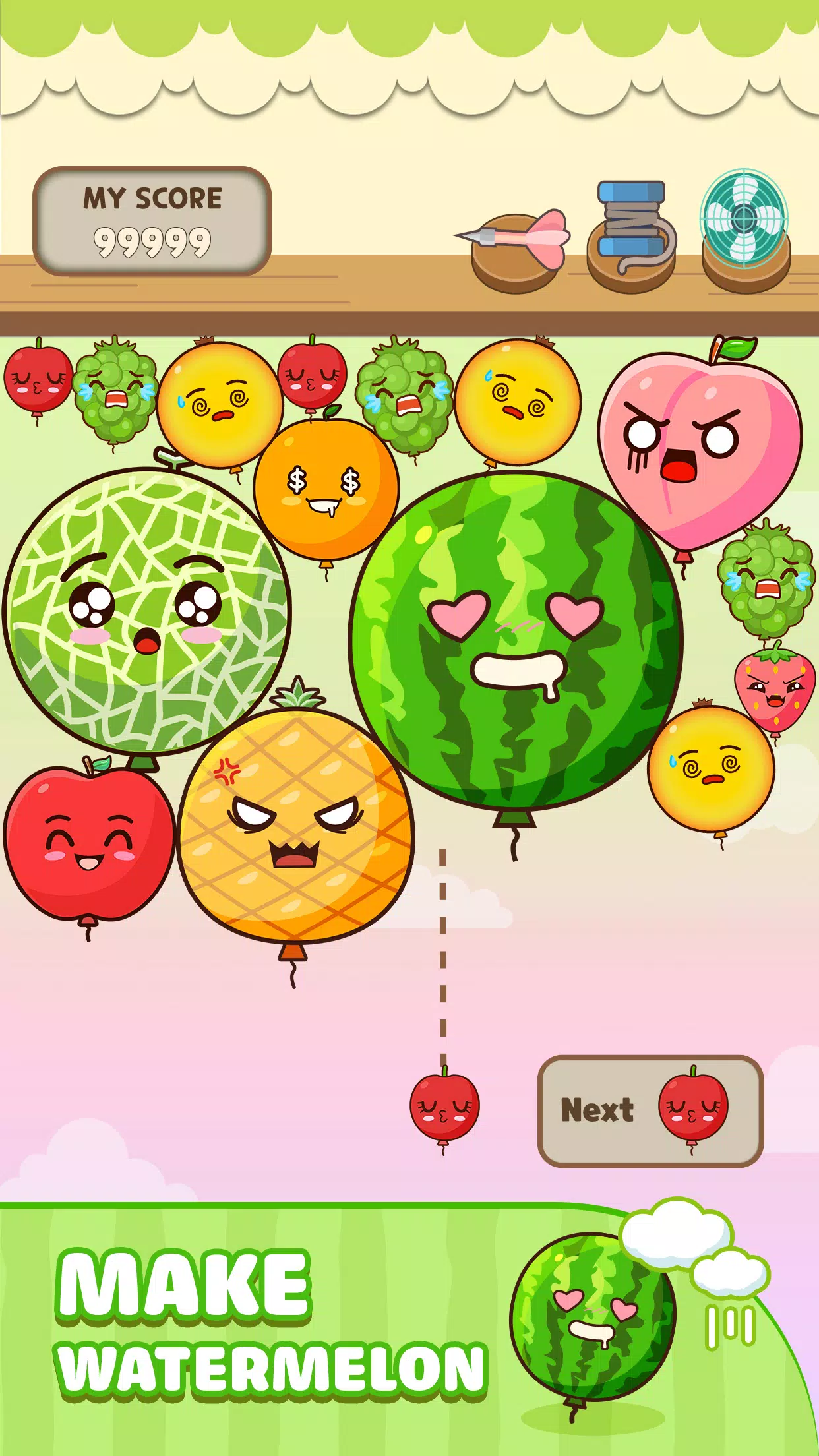 Melon Balloon: Fruit Merge screenshot 2