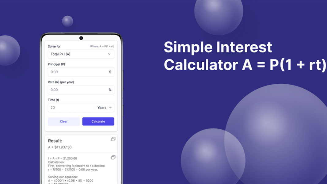 Simple Interest Calculator Captura de pantalla 2