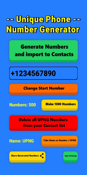 Unique Phone Number Generator captura de pantalla 1