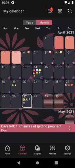 WomanLog Menstruationskalender Screenshot 2