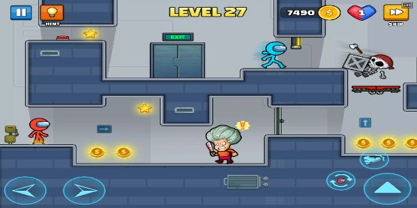 Red Blue Stickmen: Escape Game Screenshot 2