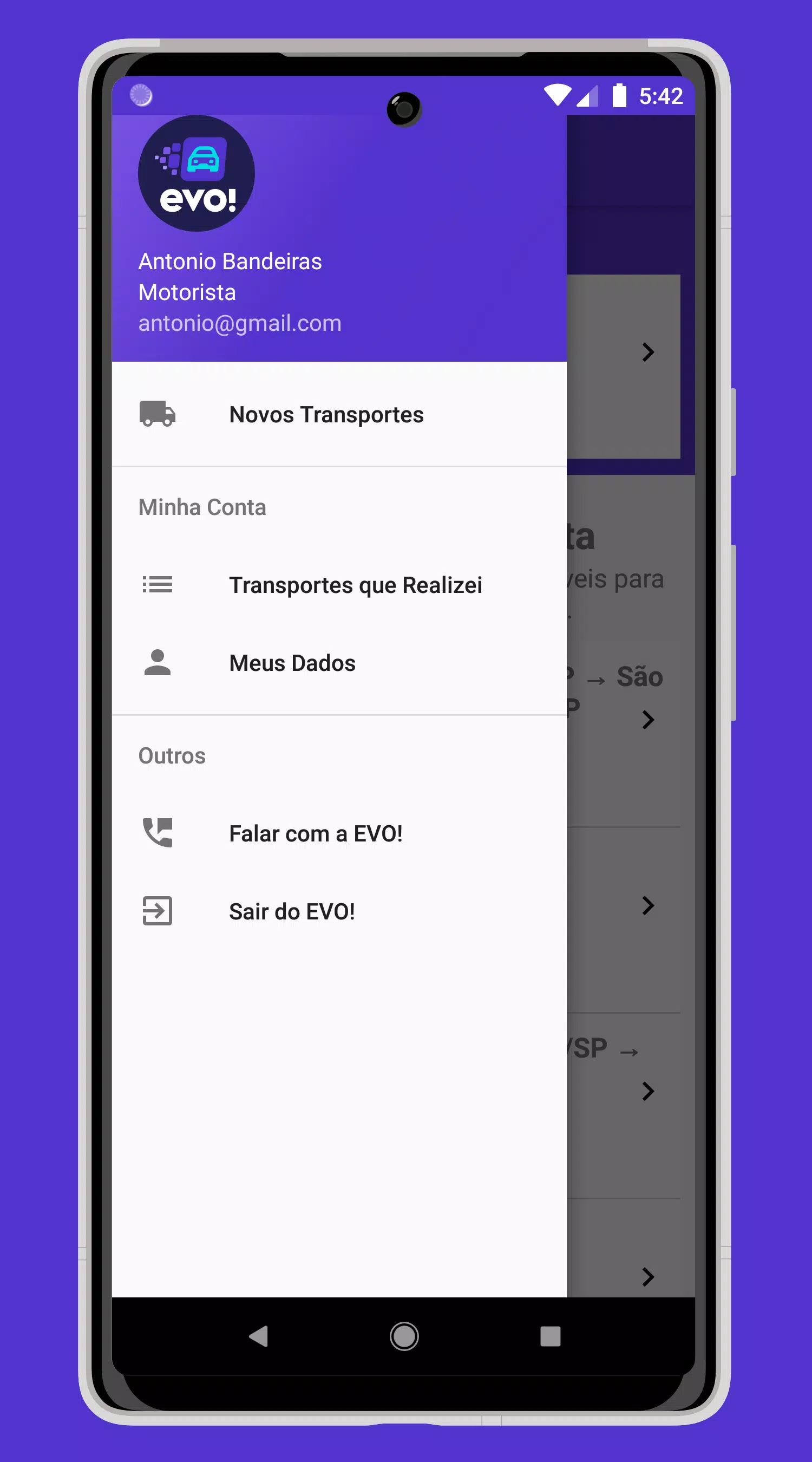 Screenshot EVO! Transporte de Veículos 1