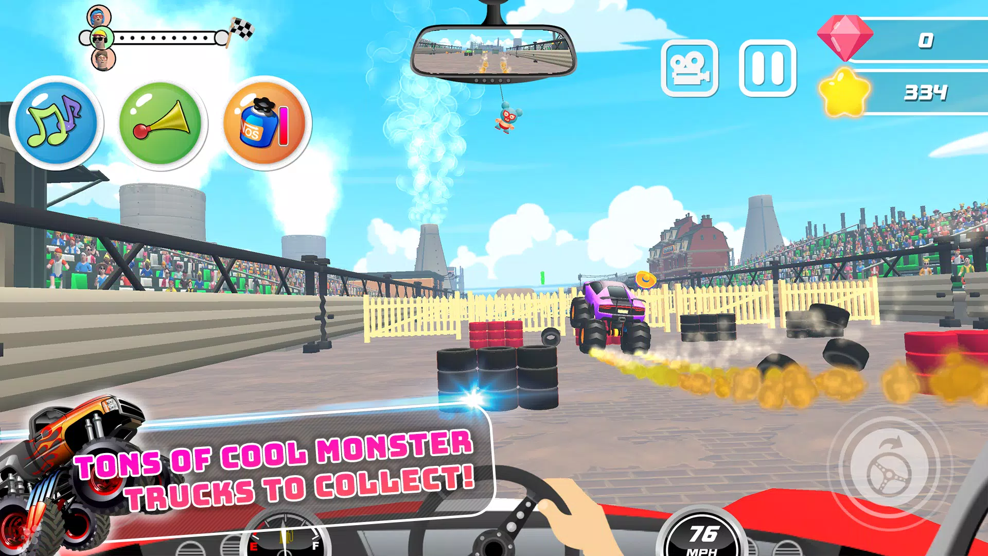 Monster Trucks Kids Race Game ကိုဖန်သားပြင်1