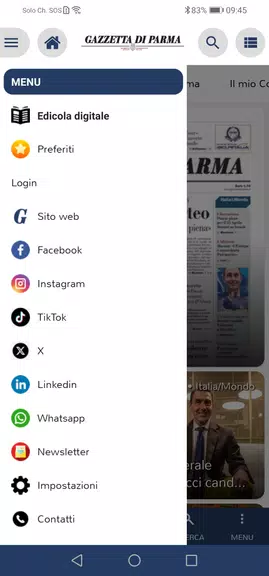 Screenshot Gazzetta di Parma 1