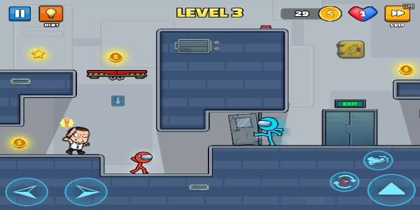 Red Blue Stickmen: Escape Game Screenshot 0