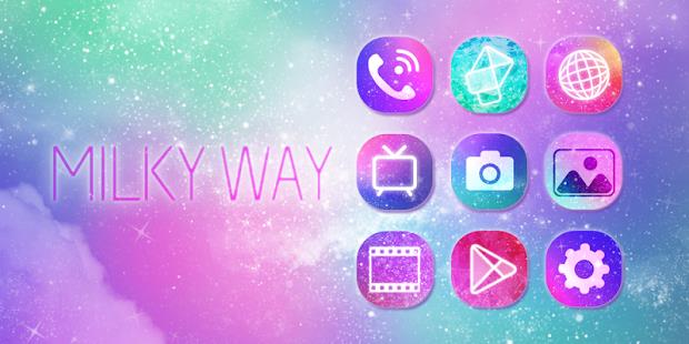 Milky Way GO Launcher Theme屏幕截圖0