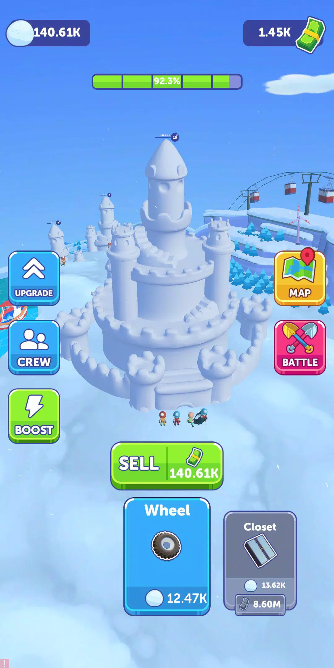 Snow Castle: Idle Clicker экрана 1