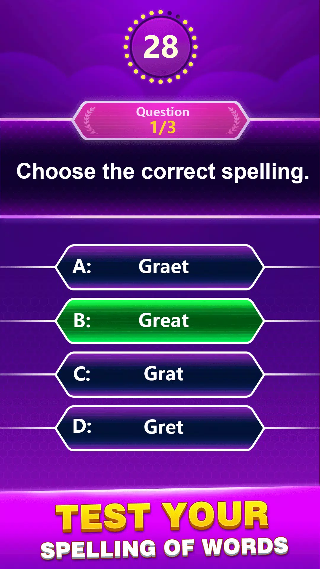 Spelling Quiz - Word Trivia Screenshot 0