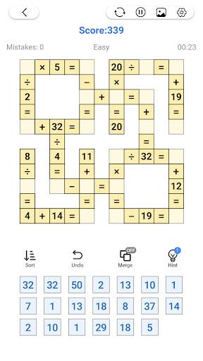 Screenshot Math Number: Cross Math Puzzle 0