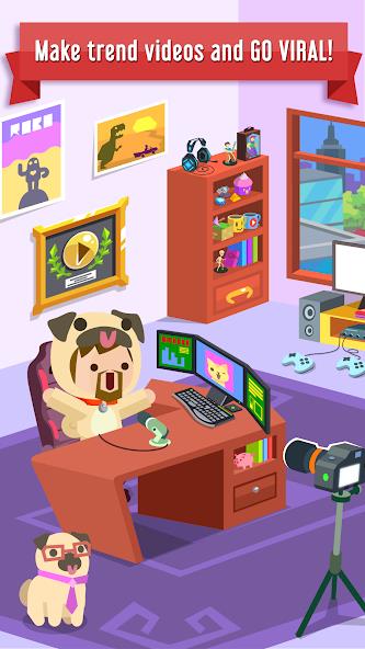 Vlogger Go Viral: Tuber Life Mod captura de pantalla 1