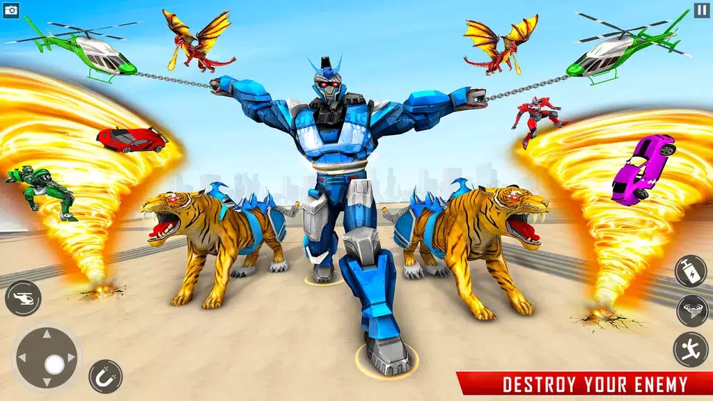 Police Tiger Robot Car Game 3d Ảnh chụp màn hình 2