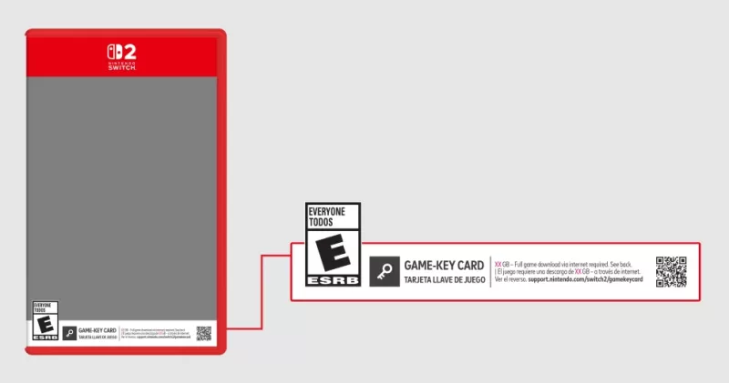 Nintendo Switch 2遊戲卡以功能下載鍵