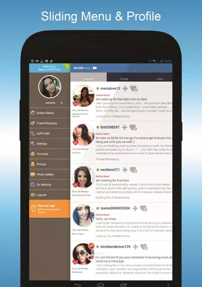 DroidMSG - Chat & Video Calls capture d’écran 1