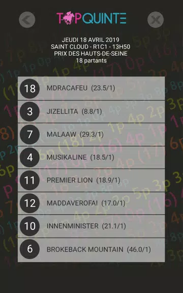Top Quinté - Gagner avec la mu应用截图第1张