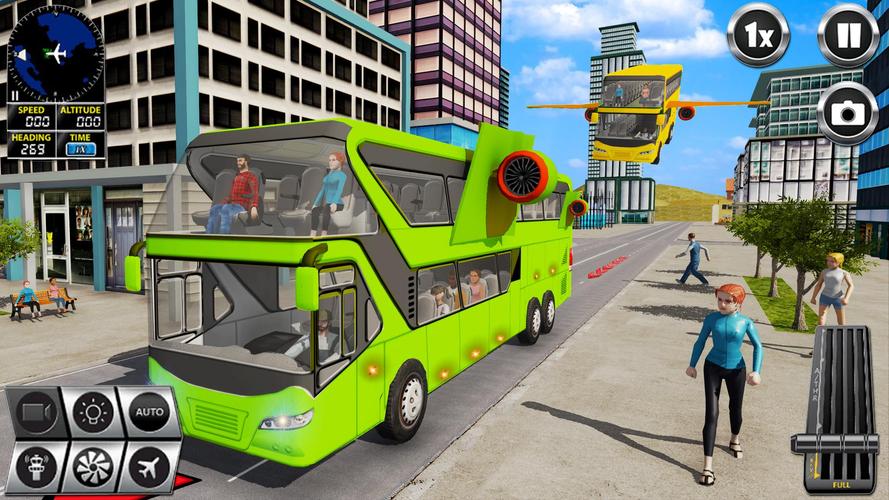 Летающий Автобус Сим Игры 3D экрана 3