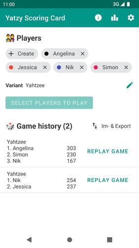 Yatzy Scoring Card屏幕截圖0