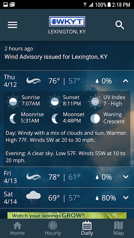 WKYT Weather captura de pantalla 3