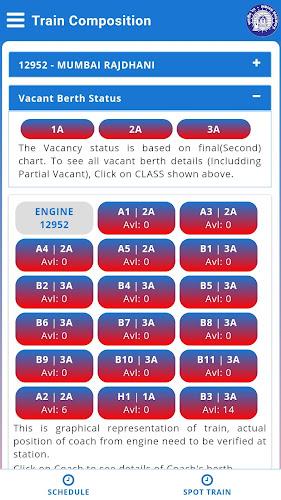 Rail Reservation Chart & PNR Ekran Görüntüsü 1