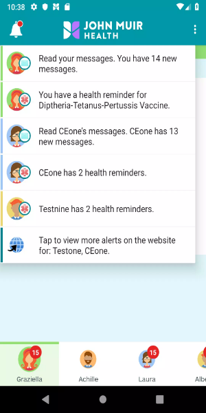 MyJohnMuirHealth экрана 2