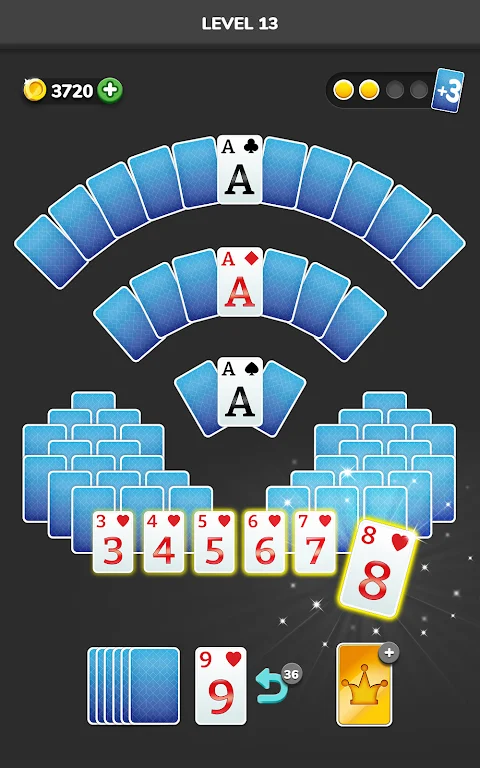 Solitaire 3D - Tripeaks Puzzle ကိုဖန်သားပြင်1