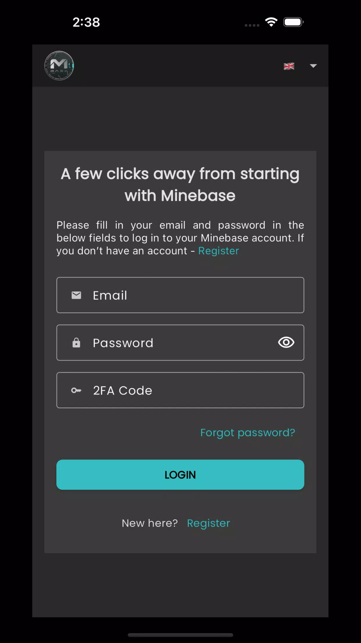 ภาพหน้าจอ Minebase 0