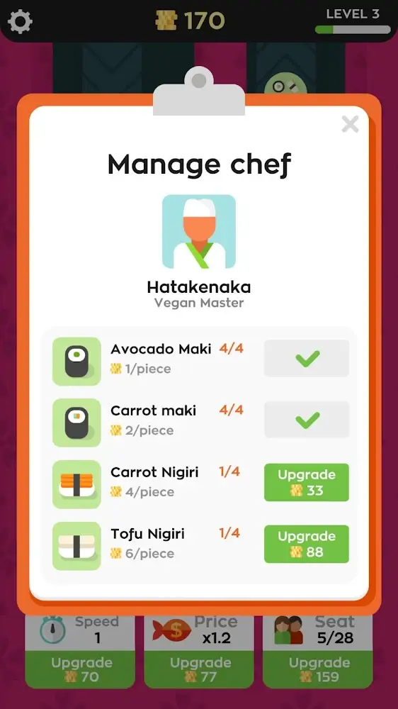 Sushi Bar Idle экрана 3