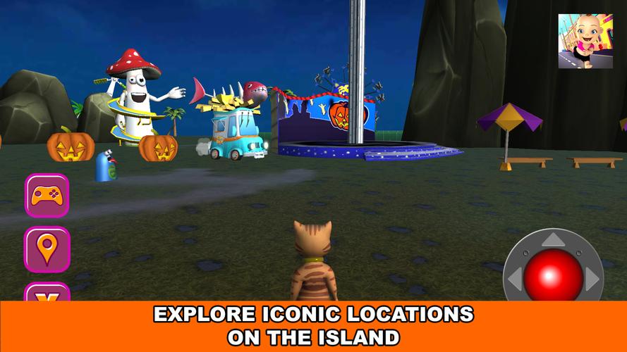 Halloween Cat Theme Park 3D स्क्रीनशॉट 1