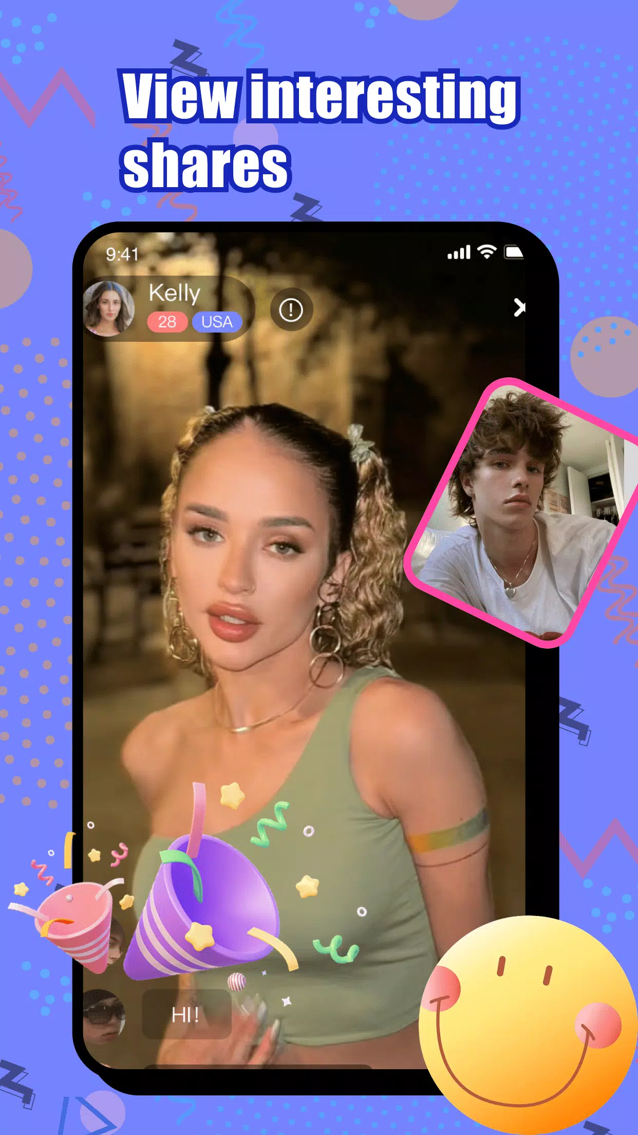 Wonk - live video chat 스크린샷 1