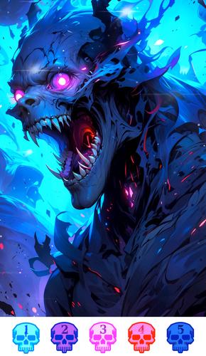 Dark Skeleton Color by number屏幕截圖2
