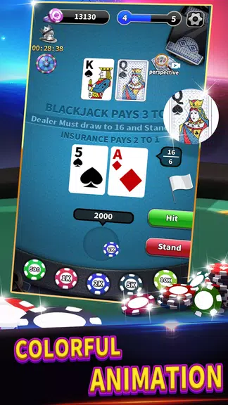BlackJack 21 lite offline game screenshot 1