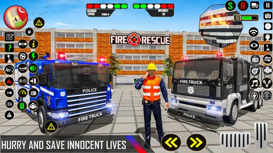 Police Ambulance Fire Truck captura de pantalla 2